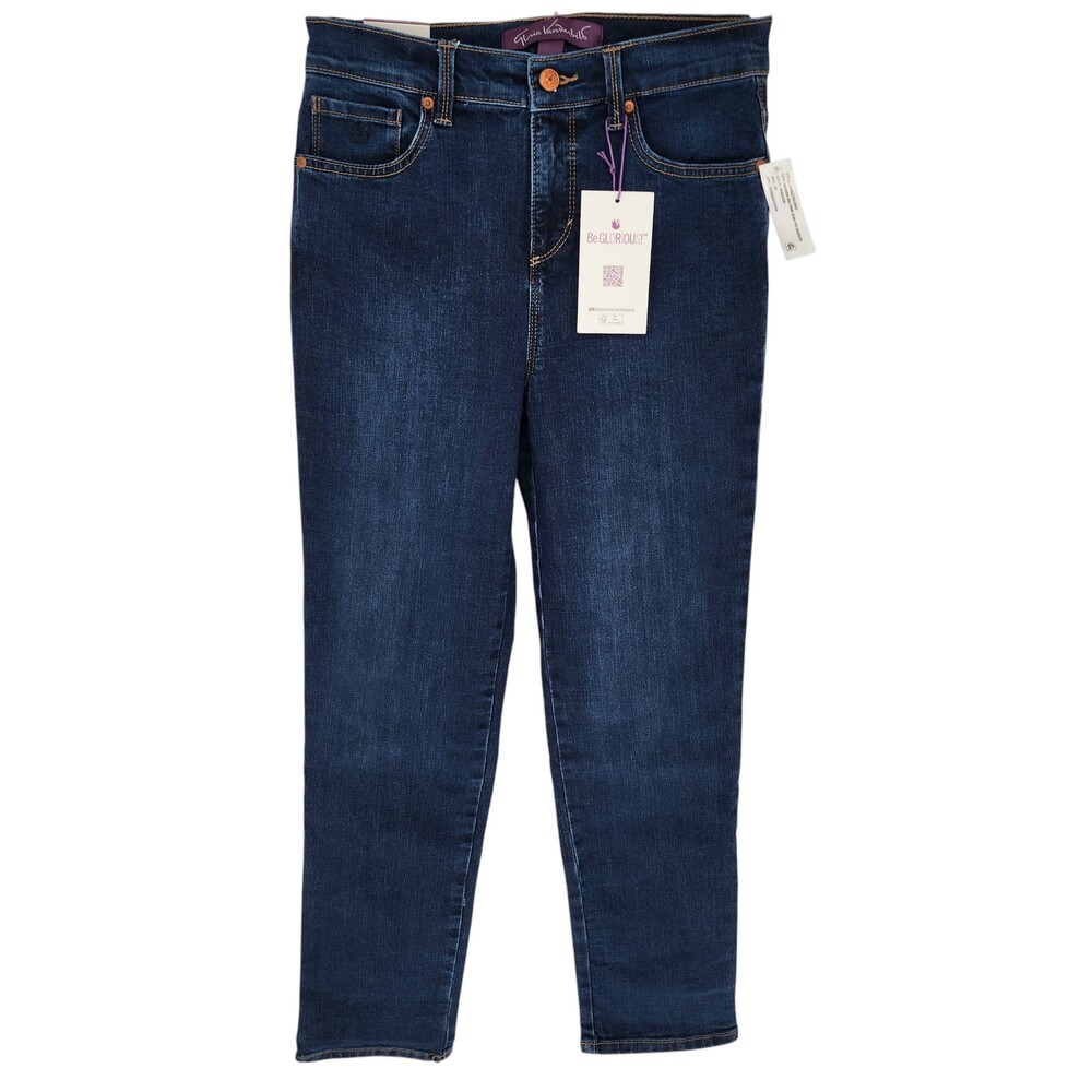 Gloria Vanderbilt Size 4P Average New Amanda Madison Dark Wash Slimming Jeans NW